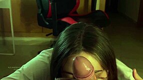 Girl With Glasses Rides Cock in Doggy, Cowgirl, and POV Positions