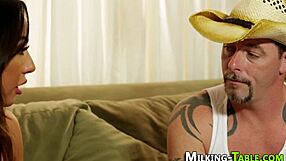 Massage babe in lingerie rides dick at gloryhole?