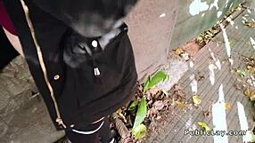 Romanian Babe Takes Huge Dick Deep in Her Ass in Public