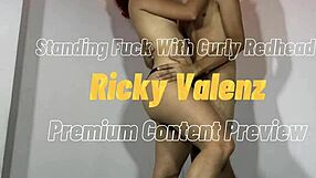 ricky valenz bends over the canadian redhead slut for a standing fuck