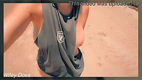 Wife Dare: Flashing Side Boob on Public Bench, Wow!