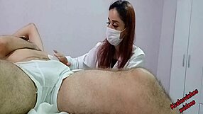Nurse And Aesthetician Watching Patient's Erection Closely, With Cum Dripping On Ass 😏