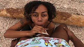 taking condom off for creampie on morning hike