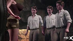 Treasureofnadia feels three pussies with one cock in game