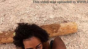 taking condom off for creampie on morning hike