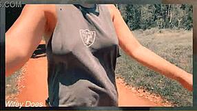 Wife Dare: Flashing Side Boob on Public Bench, Wow!