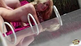 Dildos Keep Blonde Busy Until Man Pounds Tight Tush Outdoors