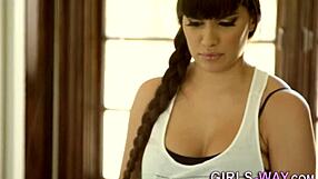 busty lesbian babe, wanna ride that strapon hard?