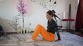 Yoga lesson 345 with cute babe instruction