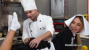 This lucky chef gets to anal fuck the assistant’s ass