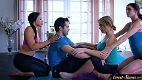 A stepdaughter’s yoga turns sexual that produces a hot blowjob and hardcore sex