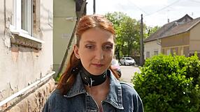 Skinny redhead with small tits submits to her cruel master in bdsm session