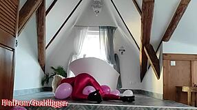 superheroine in cosplay humiliates and ruins small cock with financial domination and balloon fetish