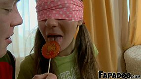 step sis feels intense pleasure getting blindfolded and fucked to orgasm