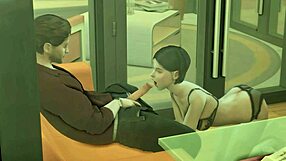 3D animated hentai featuring a girl CEO in steamy office encounter