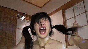 Japanese girl deepthroats big cock with headlocks
