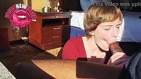 Want to see this shy ebony beauty's first blowjob on camera?