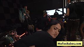 Watch Nia Bleu, The Natural Busty Brunette Slut, Get Fucked By Brett Maker Amidst A Band Rehearsal.