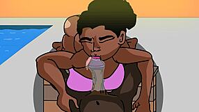 i'm the sugar daddy deep throating my gold digger by the pool with my big black cockk