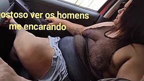 mary butterfly shows her tits through a see-through shirt in public