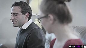 jake adams feeds gracie may green his juicy cock on her knees