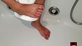 my dad's friend makes me give him a footjob