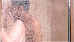 Stepbrothers engage in playful activity in the shower