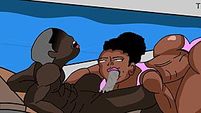 i'm the sugar daddy deep throating my gold digger by the pool with my big black cockk