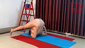 Regina Noir Practices Nude Yoga In Gym