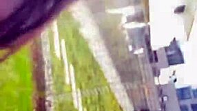 i watch skinny brunette on balcony with neighbors