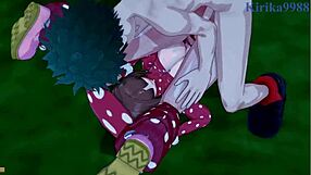 Kinoko Komori and Mei Hatsume Fuck Izuku Midoriya in Intense Sex