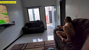 Hot Young Girl Spreads Legs on Sofa for Intense Interracial Fucking with Big Black Cock