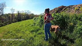 Pantsing pranks turn wild with Sammi Starfish flashing big ass in public. Her nude outdoor antics make the hall of fame.