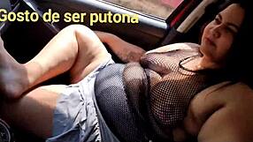 mary butterfly shows her tits through a see-through shirt in public