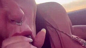 skilled prostitute sucks dick and milks cum while driving