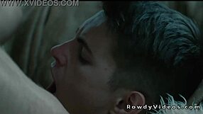 Skeletal podcasting male receives buttsex from young postman at beach residence