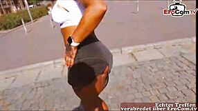 Braless German vixen with tattoos goes for a walk then gets fucked