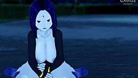 Thanks to Ravens thirst for big thighs, she ends up going on her wild JOI and facial in the middle of a forest
