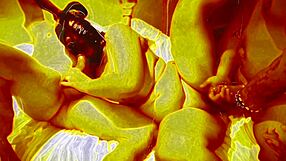 Gangbang enmascarado en habitación de hotel con todo