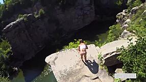 Semen [email protected] on a high cliff in a canyon Mia Bandini