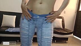 latina amateur strips lingerie in hot homemade video. she teases with pantyhose