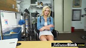 Petite blonde teen 18+ eagerly sucks huge black cocks in uniform