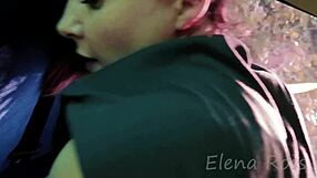 elena ross gets blowjob and doggystyle in public sucking big cock