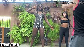 Two brunettes go crazy for a trainer’s huge member