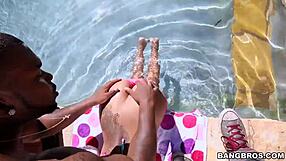 skinny nerdy black chick's sloppy blowjob