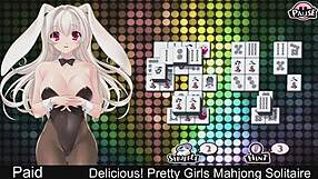 Delicious pretty girls play mahjong solitaire miyu