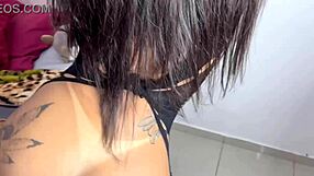 Silicone teen pornstar toys her tits in sheer outfit