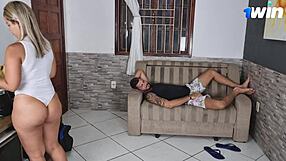 Housewife Flashes Big Ass For Neighbor