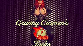 Granny Carmen Experiences Intense Hardcore Fucking In Heels, Reaching Orgasm With Cum