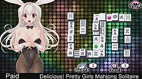 Delicious pretty girls play mahjong solitaire miyu